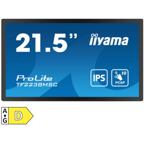 Iiyama 21,5" Bonded PCAP zaslon na dodir Energetska učinkovitost 2021: D (A - G) 54.6 cm (21.5 palac) 1920 x 1080 piksel Cijene