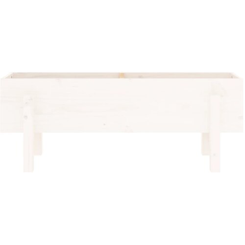  Povi&amp;scaron;ena vrtna gredica bijela 101 x 30 x 38 cm masivna borovina Slike