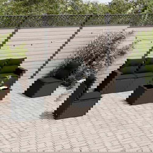 vidaXL 6-dijelni set vrtnih sofa s jastucima crni od poliratana Cijene