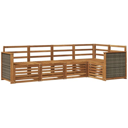 vidaXL Kotna sedežna garnitura 4 pcs Naravna Masiven les akacije, (5000283803) Cene