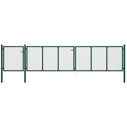 vidaXL Vrtna vrata jeklena 500x75 cm zelena, (20772259) Cene