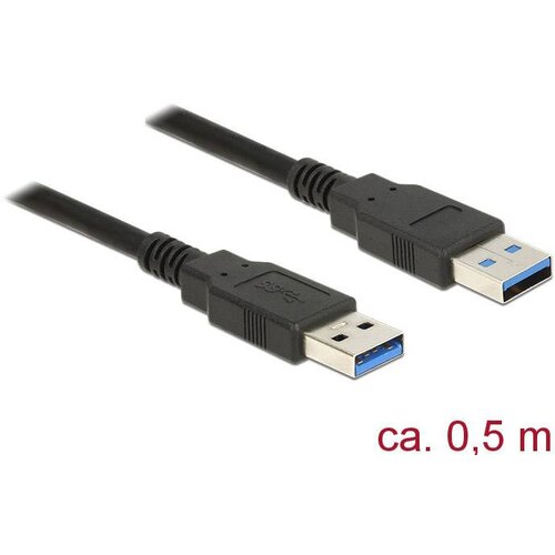 Delock USB kabel USB 3.2 gen. 1 (USB 3.0) USB-A vtič\, USB-A vtič 0.50 m črna pozlačeni konektorji 85059, (20416458) Cene
