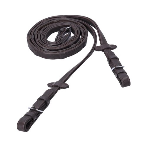  Usnjene vajeti &amp;#039;Durasoft Reins Grip Wide&amp;#039; 18 mm, dark brown/silver Slike