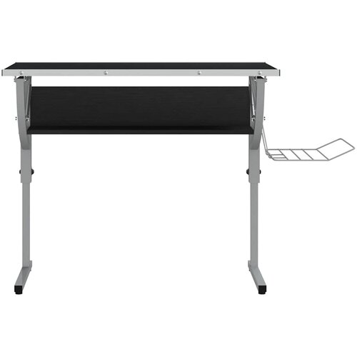  Radni stol crno-sivi 110x53x(58-87) konstruirano drvo i čelik Slike