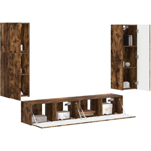  Komplet TV omaric 4 pcs Dimljeni oreh Konstruiran les - - Rjava - 57.9 - 30 x 31 x 100 cm - 2025-vidaXL-Uvoz_2 Slike