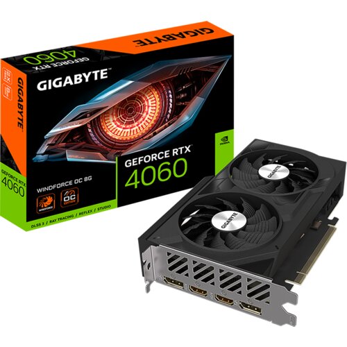 VGA Gigabyte 4060 WF 8GB GDDR6 128bit 2xDP, 2xHDMI, GV-N4060WF2OC-8GD Slike