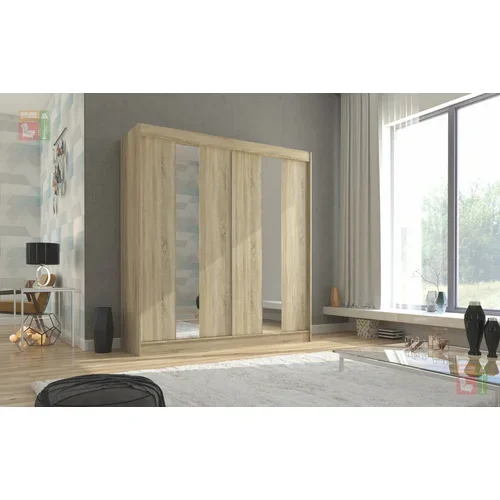 ADRK Furniture Garderobna omara z drsnimi vrati Balton - 200 cm