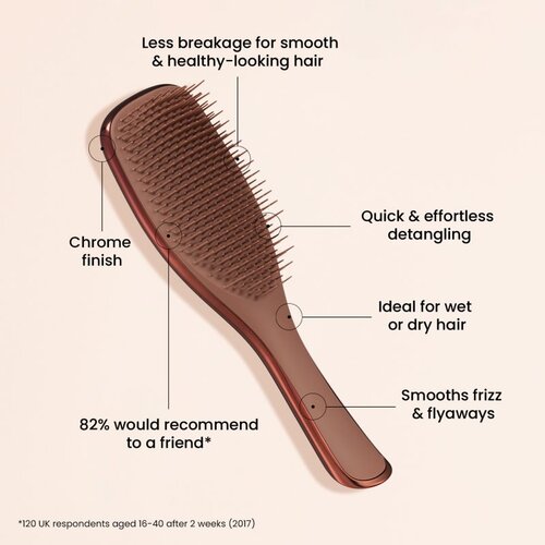 Tangle Teezer Ultimate Detangler Chrome Chocolate Bronze ravna krtača za vse tipe las 1 kos Slike