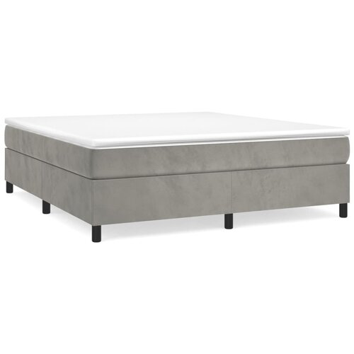 VidaXL Box spring posteljni okvir svetlo siv 200x200 cm žamet, (20738795) Slike