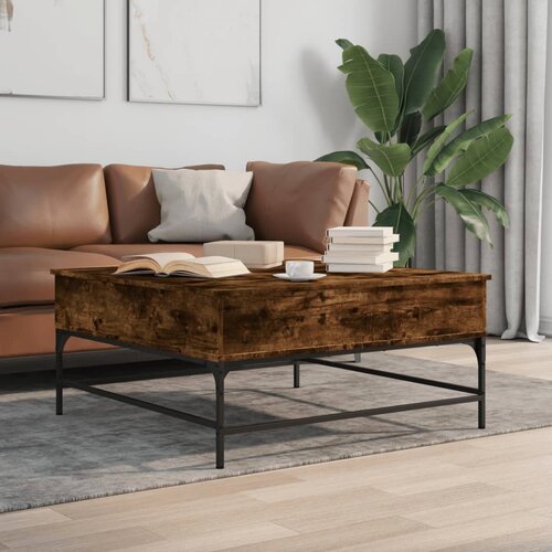 vidaXL Stolić za kavu boja hrasta 95 x 95 x 45 cm od drva i metala Cijene