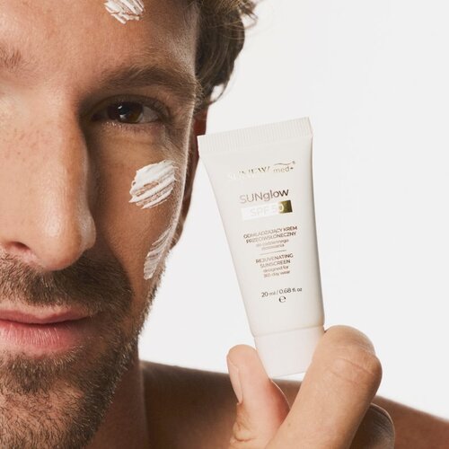 SUNEWMED+ SUNglow Anti-Aging Face Sunscreen SPF 50 krema za sončenje s pomlajevalnim učinkom SPF 50 20 ml Slike