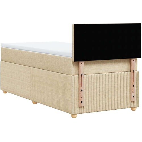 VidaXL Okvir kreveta s oprugama i madrac krem 80x200 cm od tkanine Slike