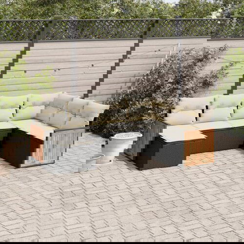 vidaXL 7-dijelni set vrtnih sofa od poliratana s jastucima crni Cijene