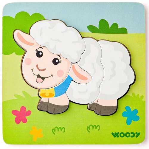 Woodyland Drvena puzzle slagalica s motivom ovčice, 5 dijelova - Cijene