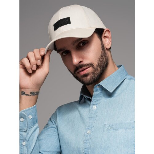 Ombre Men&amp;#039;s baseball cap with visor and rectangular patch - cream Slike