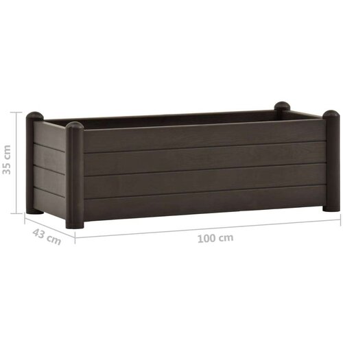 vidaXL Povi&scaron;ena vrtna gredica PP boja kave 100 x 43 x 35 cm Cijene