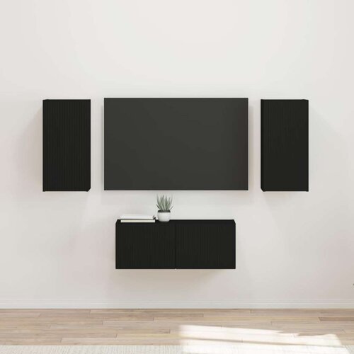 Komplet TV omaric 6 pcs Črna Konstruiran les - - črna - 96.11 - 98 x 31 x 29,5 cm - 2025-vidaXL-Uvoz_2 Cene