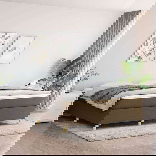  S oprugama i madracem tamnosmeđi 160x200 cm tkanina Slike