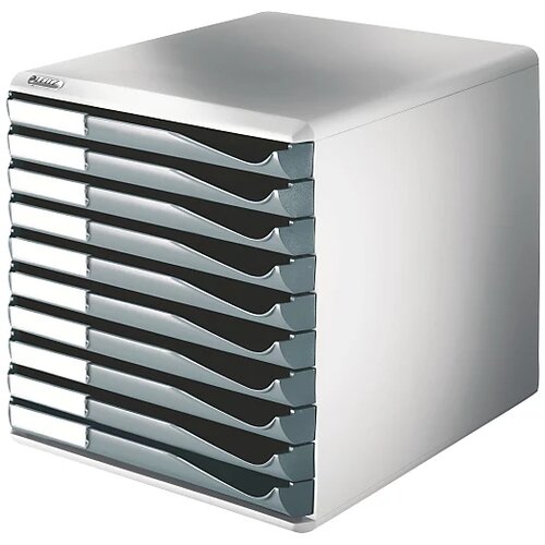 Esselte Leitz predalnik, 10 predalov, temno siv 5281 89 Cene