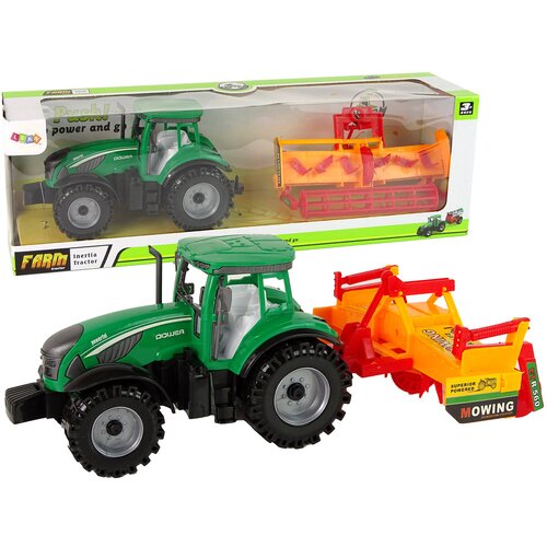 Green Tractor with Orange Cultivator for Kids Cijene
