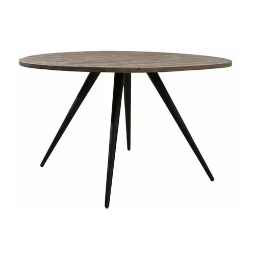 Light & Living Črna/temno rjava okrogla jedilna miza z mizno ploščo iz akacije ø 120 cm Turi –