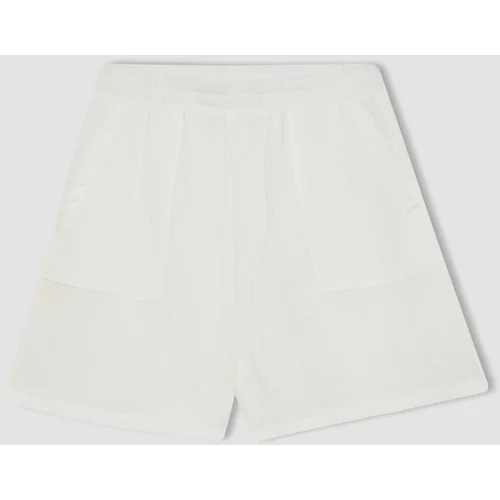 Defacto Regular Fit Normal Waist Short Leg Muslin Shorts