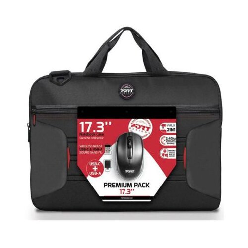  Torb za laptop PORT PREMIUM + WiFi Miš 17.3” Crna Cijene