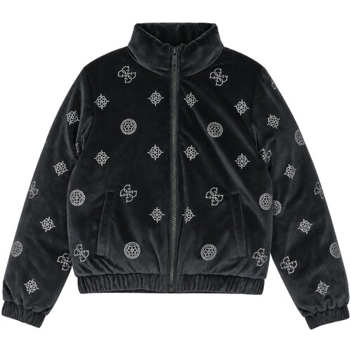 Guess Puhovke AMALIA ALLOVER PEONY PUFFER JACKET Črna Slike