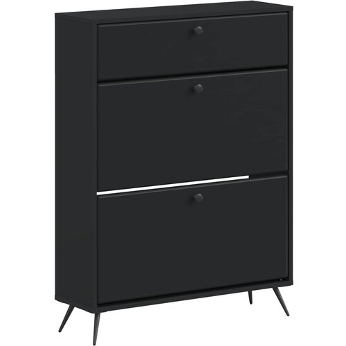  Ormar za cipele BREDA 78 x 24 x 103 cm Konstruirano drvo Crna Cene