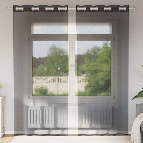 Voile zavjese s u&scaron;icama 2 kom crne 140x245 cm Cijene