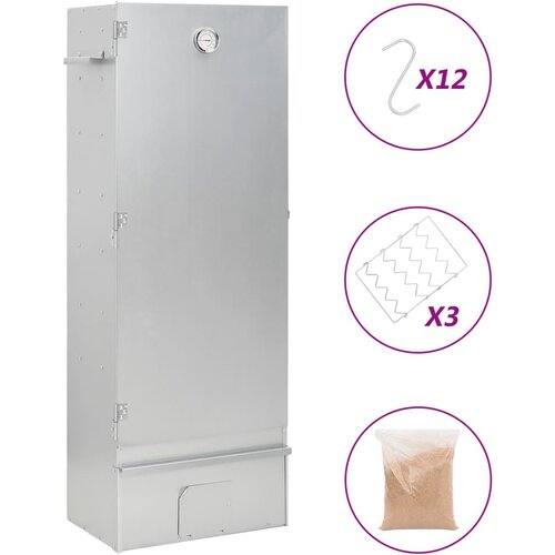 vidaXL Pećnica s pušnicom i drvenom sječkom 44,5 x 29 x 110 cm čelična Cijene