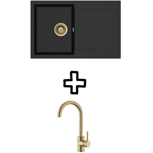 Aquasanita Set Tesa SQT101AW + Vida PVD Zlato/Black metallic Cene
