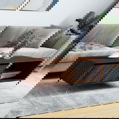 VidaXL Stolić za kavu smeđa boja hrasta 90x60x35 cm konstruirano drvo Slike