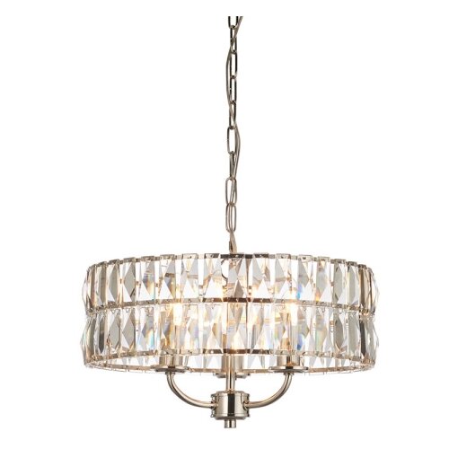  Endon 104466 - Luster na lancu CLIFTON 3xE14/6W/230V sjajni hrom/prozirno staklo Slike