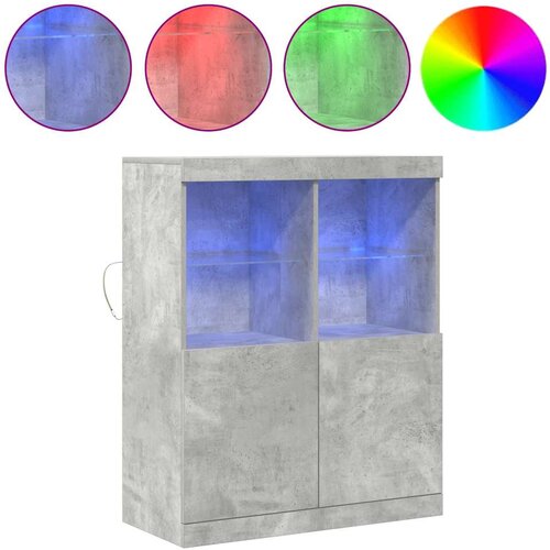 Maison Chic Komoda - Predalnik Betonsko siva 81x37x100 cm Inženirski les, (21718300) Slike