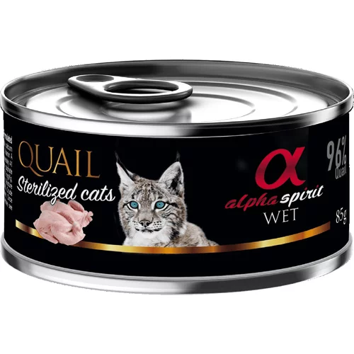 Alpha Spirit Alpha Snack Quail Sterilised, monoproteinska hrana za sterilizirane mačke, prepelica, 85 g