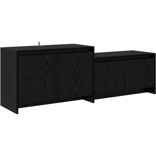 TV komoda 147 x 35 x 50 cm Crni hrast Prerađeno drvo Slike