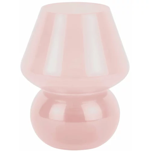 Leitmotiv Svijetlo ružičasta LED stolna lampa sa staklenim sjenilom (visina 20 cm) Vintage -