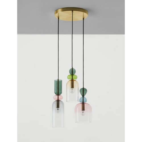 Nova Luce Staklena viseća svjetiljka u zlatnoj boji &amp;oslash; 42 cm Murano &amp;ndash; Slike