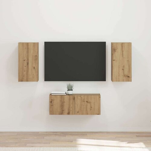  Komplet TV omaric 6 pcs Umetni hrast Konstruiran les - - Rjava - 96.2 - 98 x 31 x 29,5 cm - 2025-vidaXL-Uvoz_2 Cene