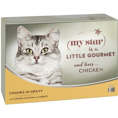 My Star ko&amp;scaron;čki v omaki Gourmet pločevinka 12 x 85 g - Pi&amp;scaron;čanec, bučke, korenje Slike