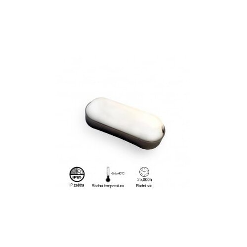  Led svetiljka BL1 elipsa 12W 4000K IP65 crna Cene