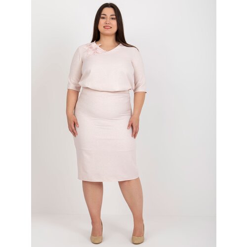 Fashion Hunters Light pink plus size skirt from the set Slike