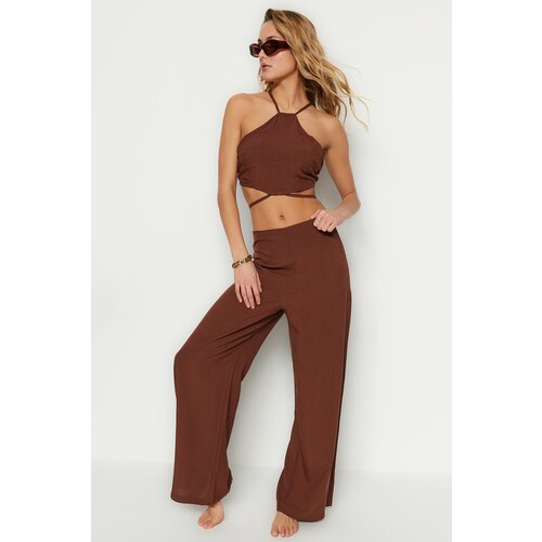 Trendyol Two-Piece Set - Brown - Fitted Slike