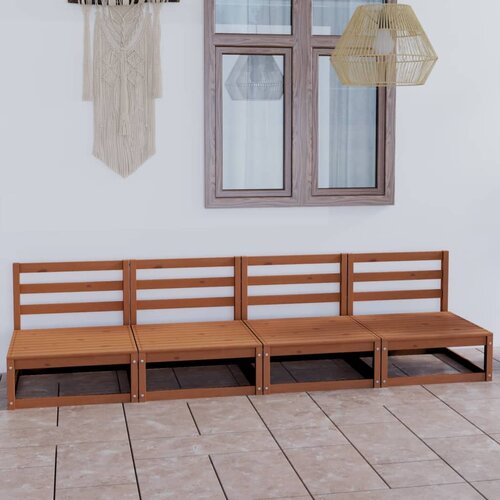  Vrtni kavč &amp;scaron;tirised medeno rjave barve trdna borovina Slike