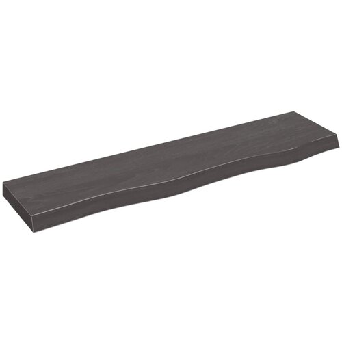 vidaXL Stenska polica temno siva 80x20x4 cm obdelana trdna hrastovina Cene