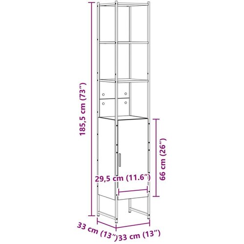  Kupaonski ormar Sonoma hrast 33x33x185 5 cm Konstruirano drvo Slike