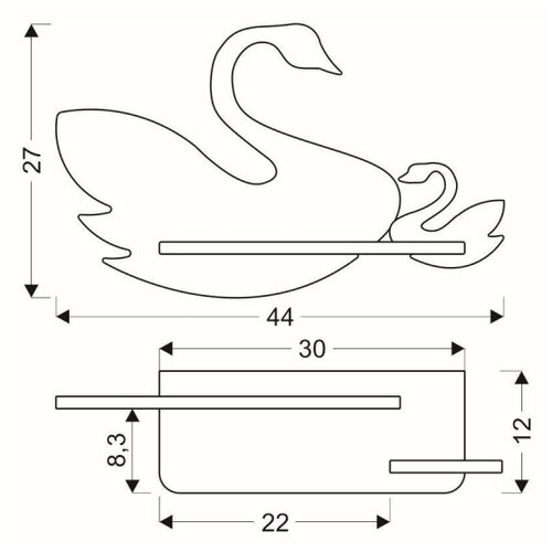  LED dečije zidno svetlo sa policom SWAN LED/5W/230V Slike