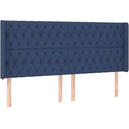  Krevet box spring s madracem LED plavi 200x200 cm od tkanine Slike