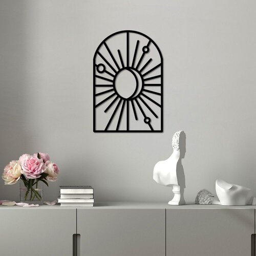 Wallity Zidna dekoracija Window And Crescent - M, 50 x 34 cm, Crna Cene